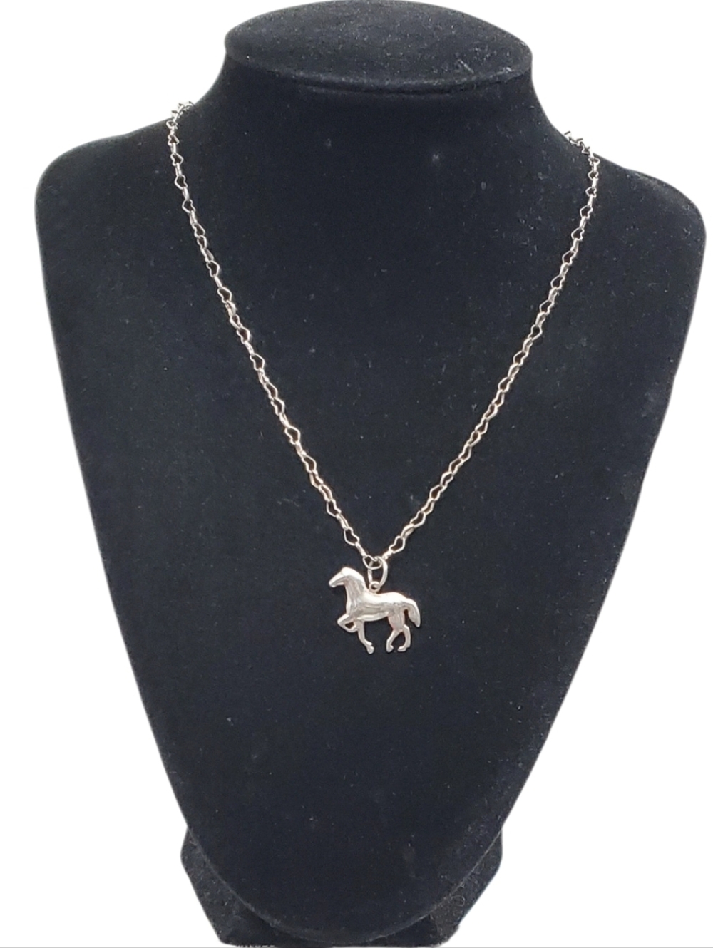 Vtg. Sterling Silver Horse Pendant Necklace